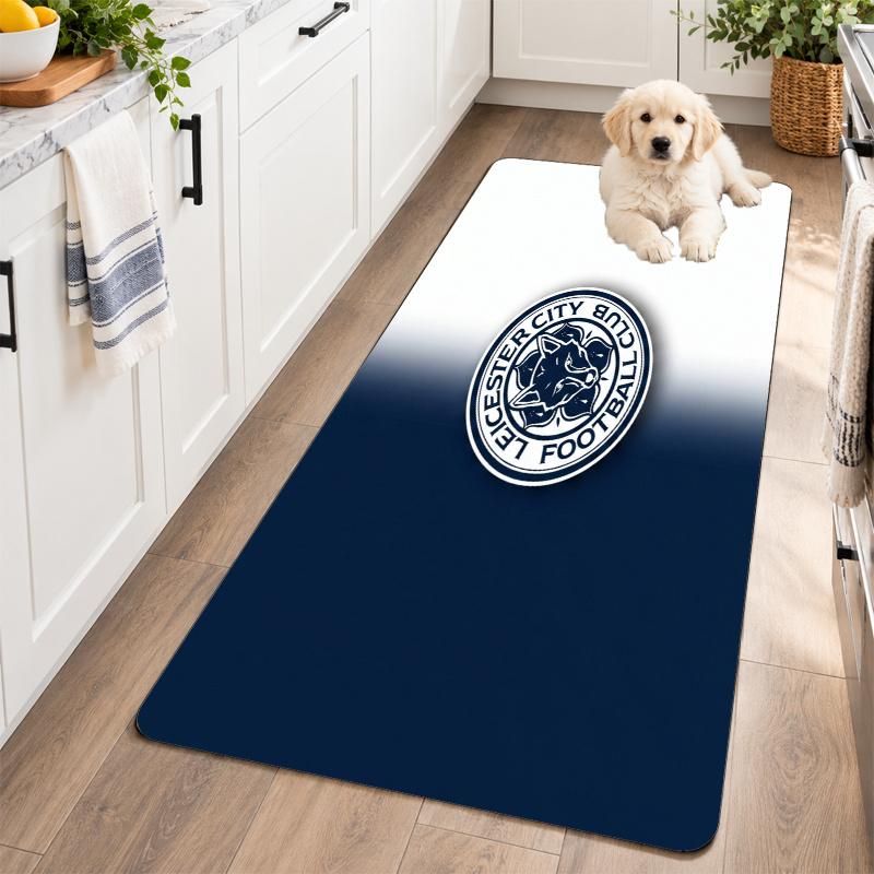 Flannel Kitchen Mat Leicester City Football Soft Area Rug Non Slip Floor Carpet Home Decoration