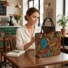  African Tribal Pattern Tote Bag Fashion Large Capacity Canvas Shoulder Bag for Daily Use