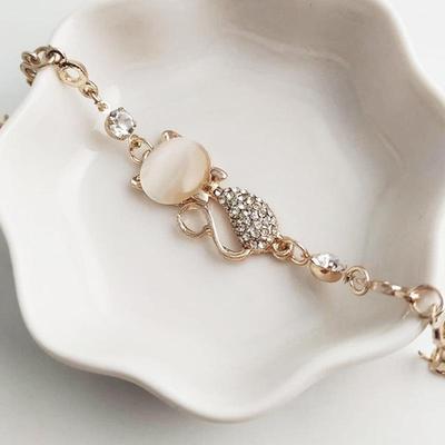 Adorável gato pingente pulseira feminina festa lagosta fecho feminino senhoras sexy