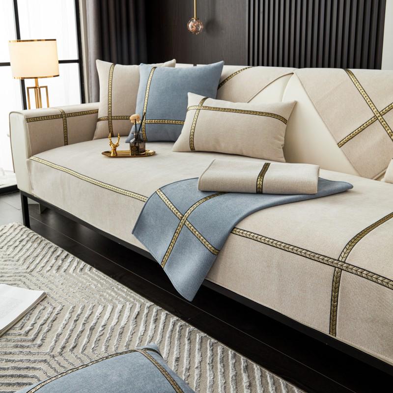 

Чехол на диванную подушку из шенилла «Четыре сезона» с нескользящим покрытием в виде колосков пшеницы 90x160cm