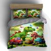 Dinosaurs and Toy Trucks Bedding Duvet Cover Set Duvet Cover Pillowcases Home Decor (1 * Duvet Cover 2 * Pillowcases, Without Duvet Insert)