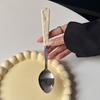 Western Food Tableware Stainless Steel Cut Cheese Hole Embossed Handle Steak Pasta Soup Dessert Knife Fork Spoon Dining Table Cutlery