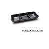 1Pcs Black Melamine Food Grade Plastic Soy Sauce  Pot Bar Tableware Seasoning Sauce Chili Double Grid Sauce Dish Snack Plate