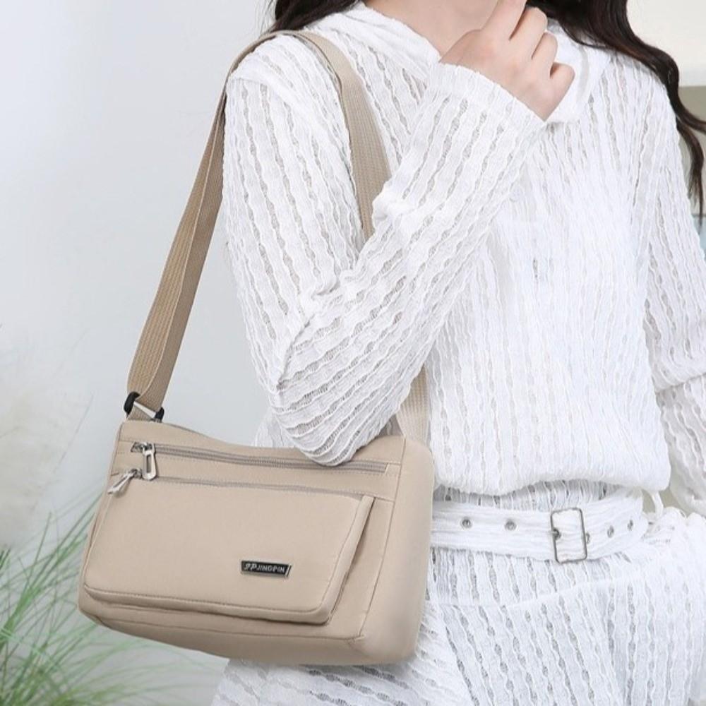 Sac bandoulière multicouche à plusieurs compartiments Sac léger en nylon pour femmes d'âge moyen Trajet