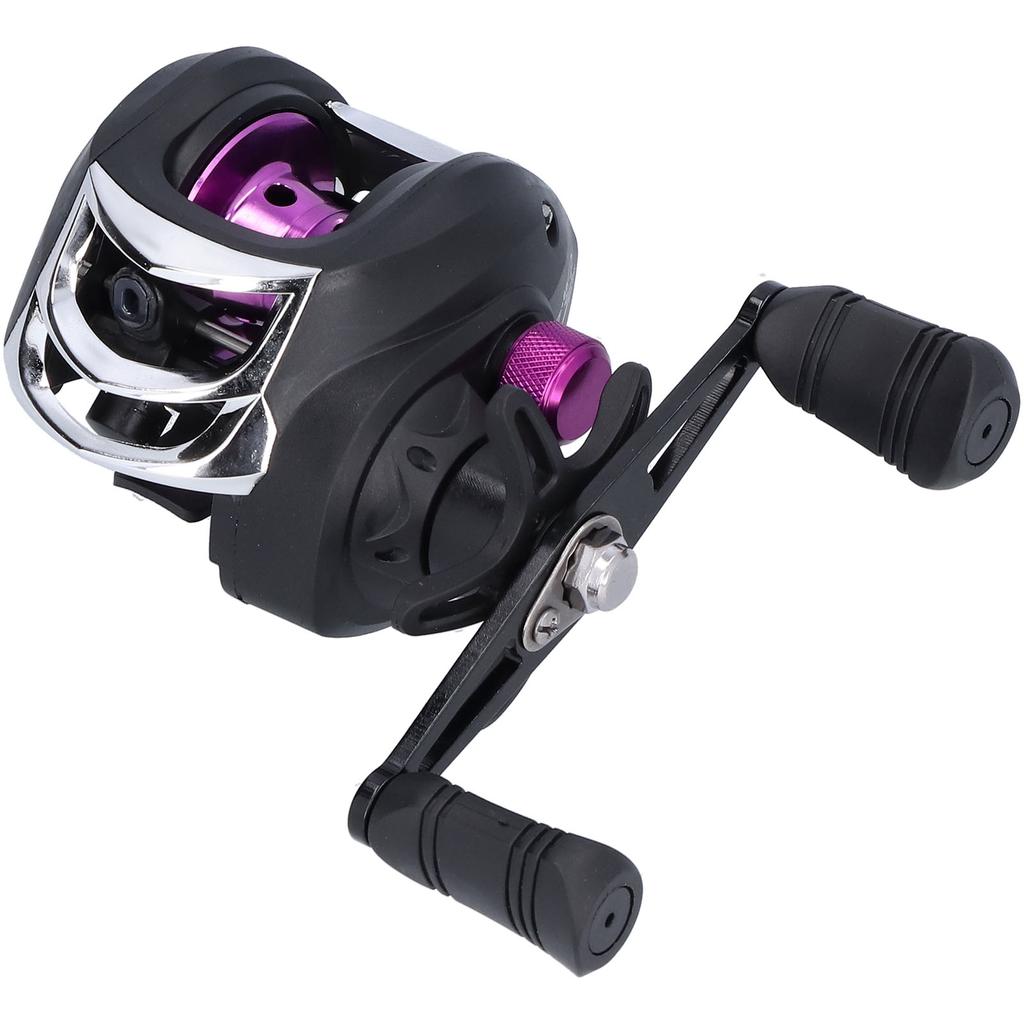 Fishing Baitcasting Reel 18+1 Bearing 7.2:1 Gear Ratio Magnetic Braking Fishing Wheel(LK201 Noir Violet Main Gauche )