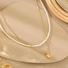 Elegant Layered Pearl Heart Necklace - Double Layer Clavicle Chain 