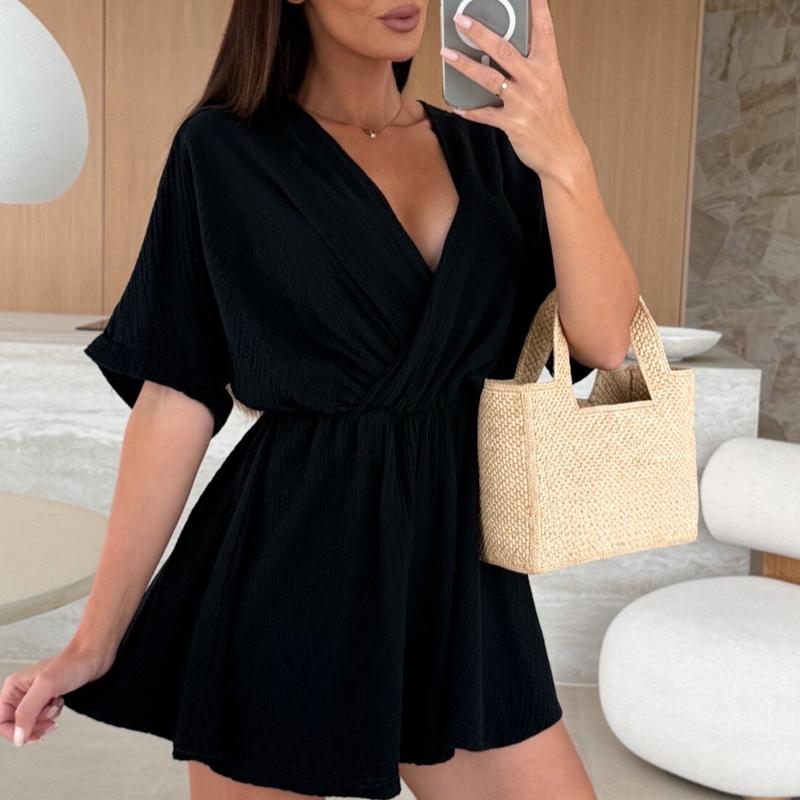 

A large number of new summer women s V-neck jumpsuits in stock, comfortable and versatile 8068 2XL сірий колір