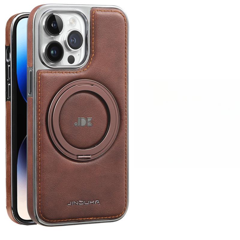 Vhodné pro pouzdro na telefon Apple 16promax, kožený otočný magnetický stojánek 15iphone, kožené pouzdro 14/13