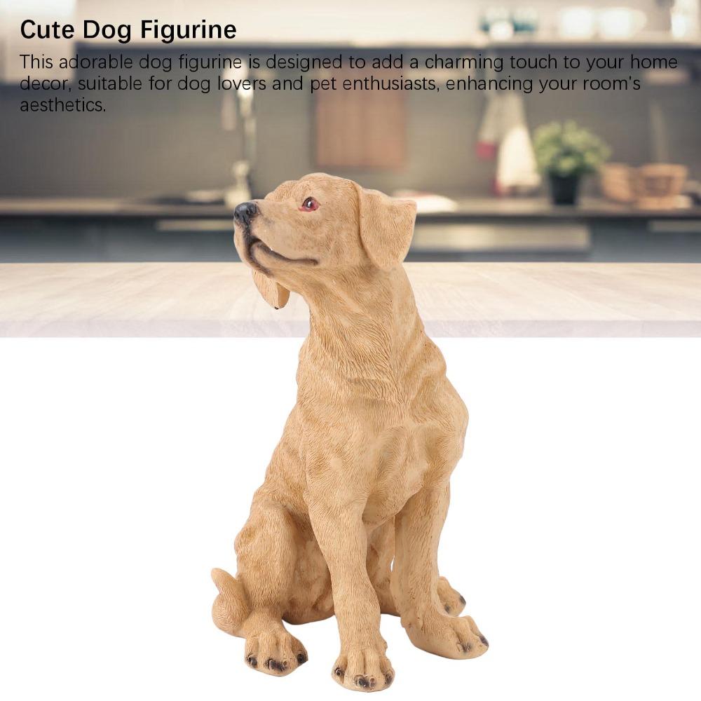 Desktop Dog Figurine Anti Fade Puppy Statue Cute Dog Statue Home