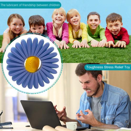 Flower Fidget Spinner 3D Printed Spring Flower Fidget Toy Stress-Relief Flower Spinner