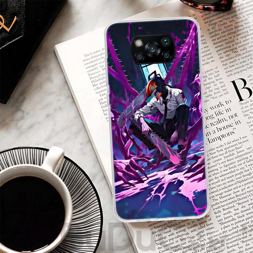 C-Chainsaw Mans Denji Cover For Xiaomi Poco X7 X6 X5 Pro X3 Nfc F7 Ultra Phone Case F6 F5 X4 F4 Gt F3 M6 M5S M4 M3 Print Shell P