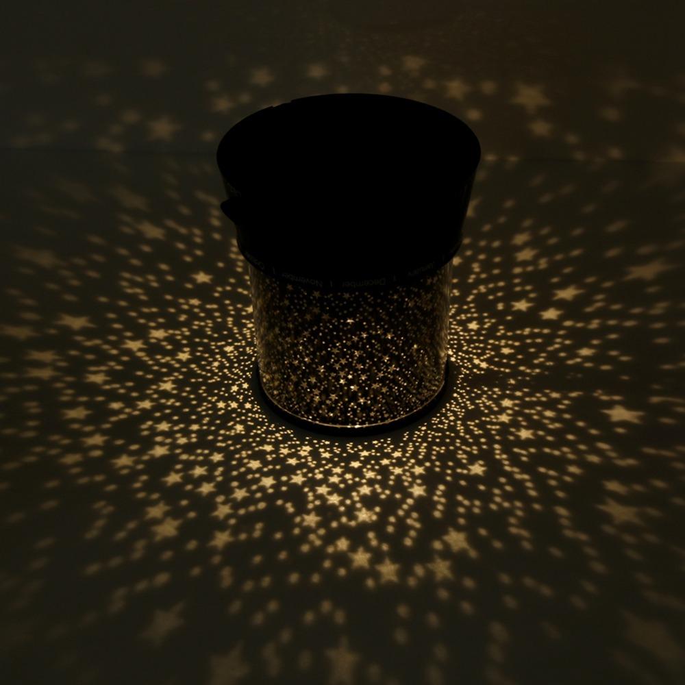 Battery Powered Night Light Stars Pattern Projector Light Romantic LED Projector Lamp Room