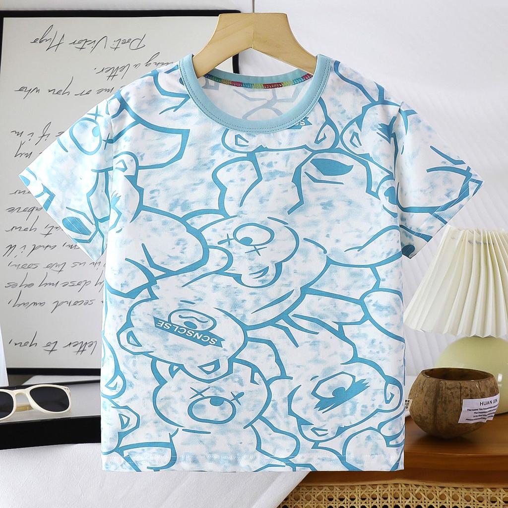 New Summer T-shirt for Girls Summer Clothes for Babies and Children Half Sleeved Cotton Thin Short Sleeved Shirt for Boys and Babies