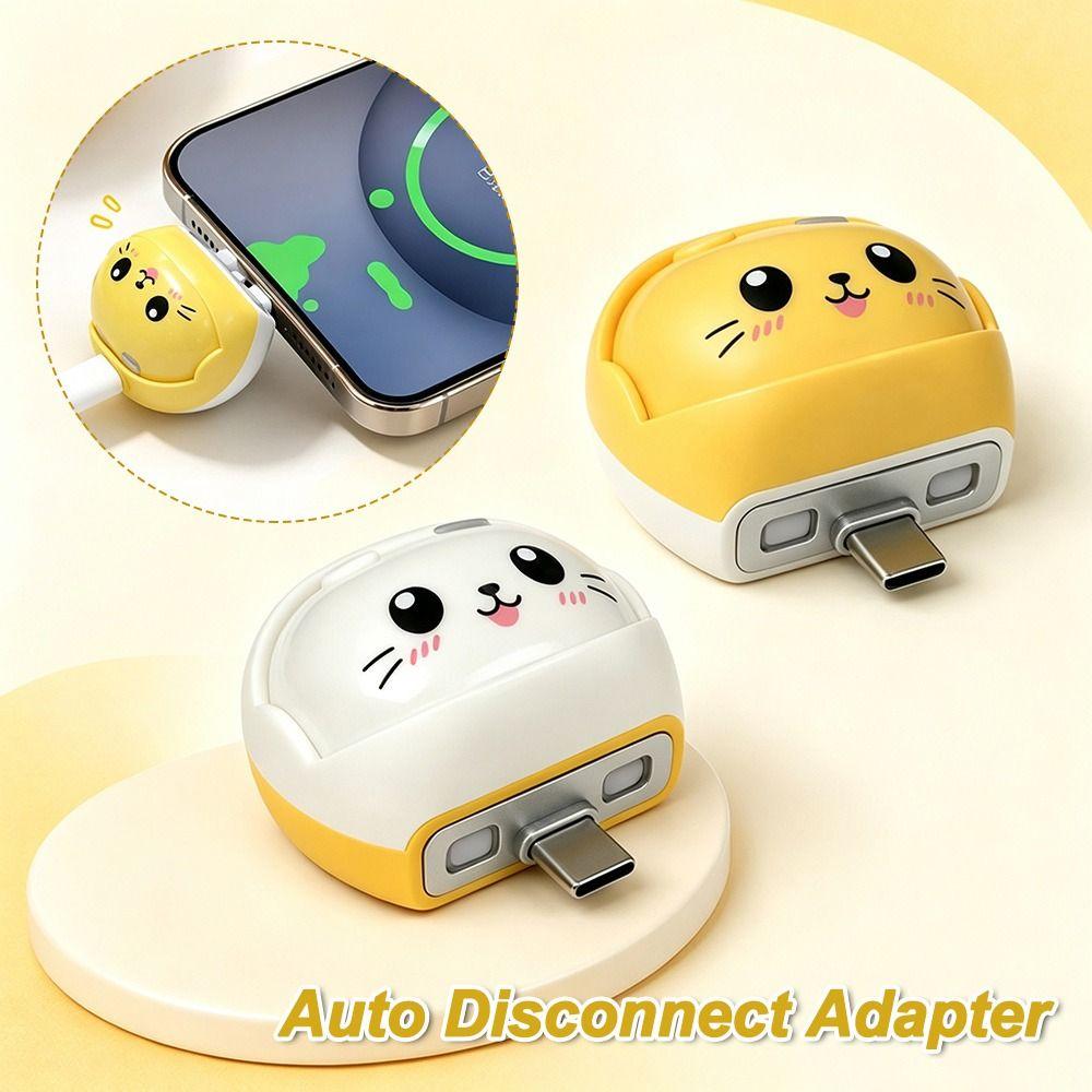 Cartoon Cat Auto Disconnect Adapter Auto Disconnect Power Separator  Phone Charging