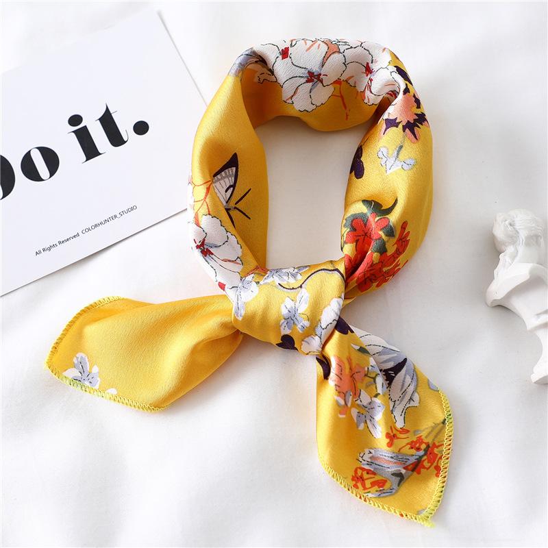 Small Silk Scarf Is Versatile, Small Square Scarf, Female Decorative Collar Scarf, Scarf, Headscarf, Hairband, Wrist Strap 50Cm
