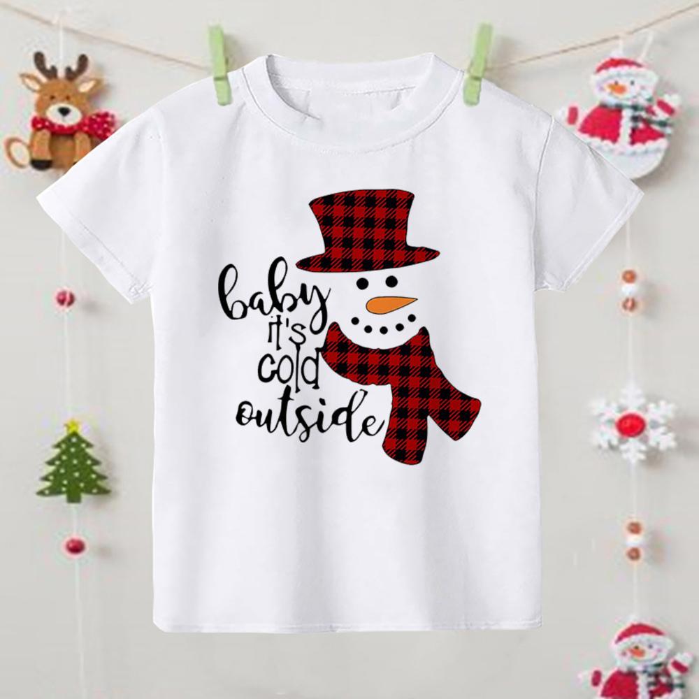 

Счастливого Рождества Футболка с принтом оленя Детская Рождественская футболка Детская одежда Топы Мальчик Девочка Наряд для рождественской вечеринки Детские праздничные подарки 150