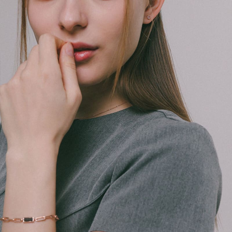 

J.Lauren Rosegold Link Chain Labradorite Silver Bracelet B01047 single type