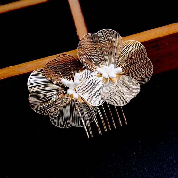 Romance Wedding Hair Accessory 3D Flower Hair Comb Baroque Design Hairpin For Bride Photography Formal Event