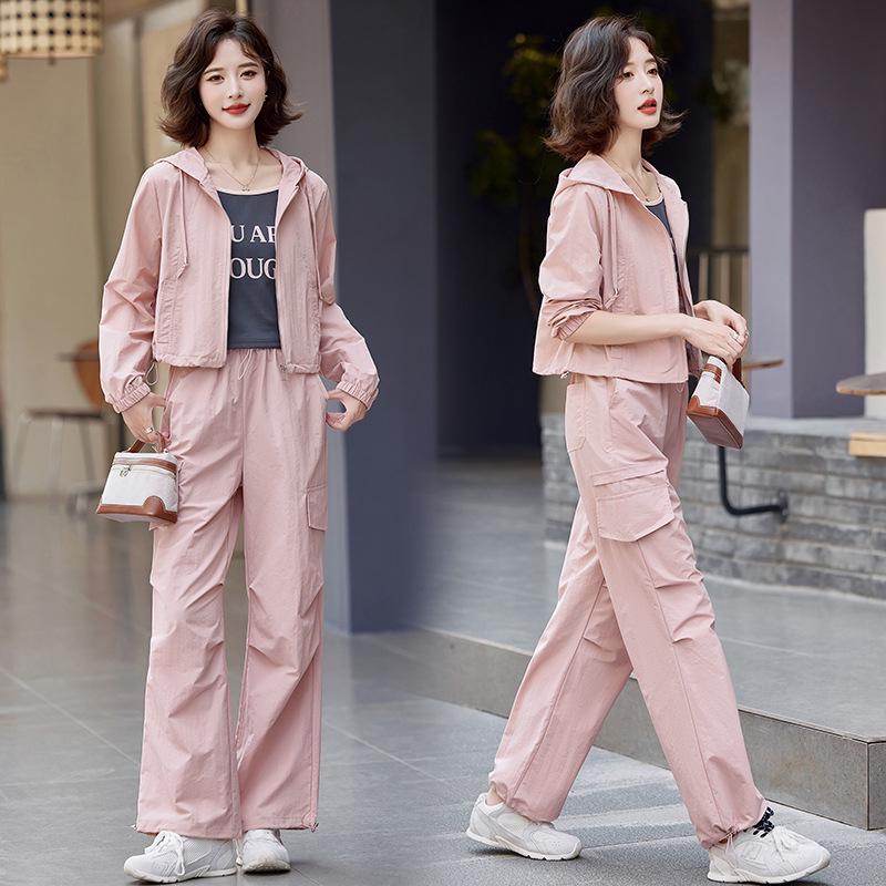 Women's Trendy Small-Size Three-Piece Workwear Sports Set - Spring 2025 Collection
