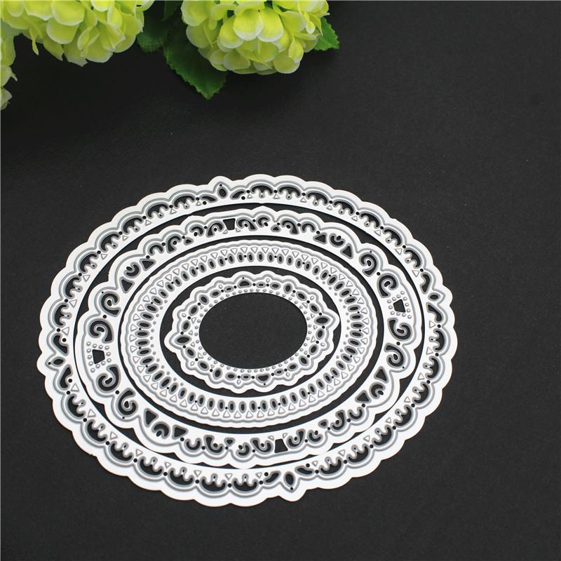 Oval Lace Metal Cutting Dies for DIY Scrapbooking Album Paper Cards Decorative Crafts Embossing Die Cuts