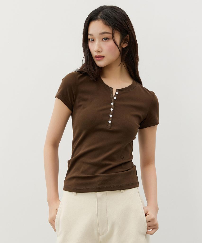 CITYBREEZE Comfort Henley Neck Short Sleeve T-Shirt_8 Colors