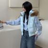 Women Hooded Fur Collar Padded Short Vest Warm Casual Autumn Winter