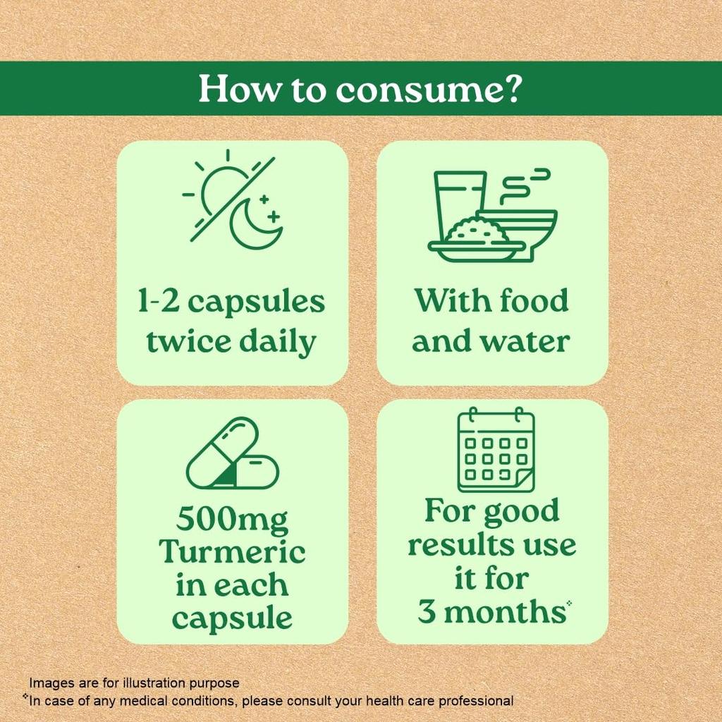 TATA Organic India Formule Curcuma 60 Gélules Végétales pour le Bien-être et le Soutien de la Vitalité Naturelle