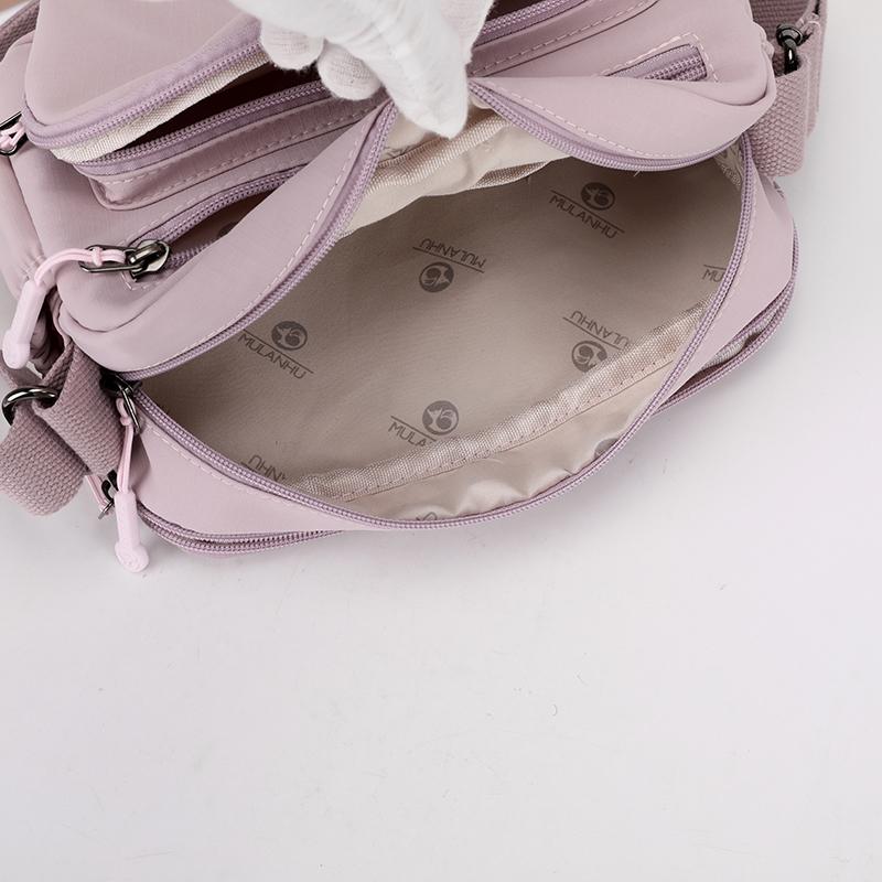 Small Square Bag Women's Water-Repellent Crossbody Bag Shoulder Bag Solid Color Mother Bag