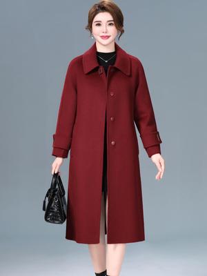 Cappotto da Donna di Media Lunghezza in Lana Cashmere - Double Face, Capospalla di Alta Gamma Moda Autunno/Inverno 2025
