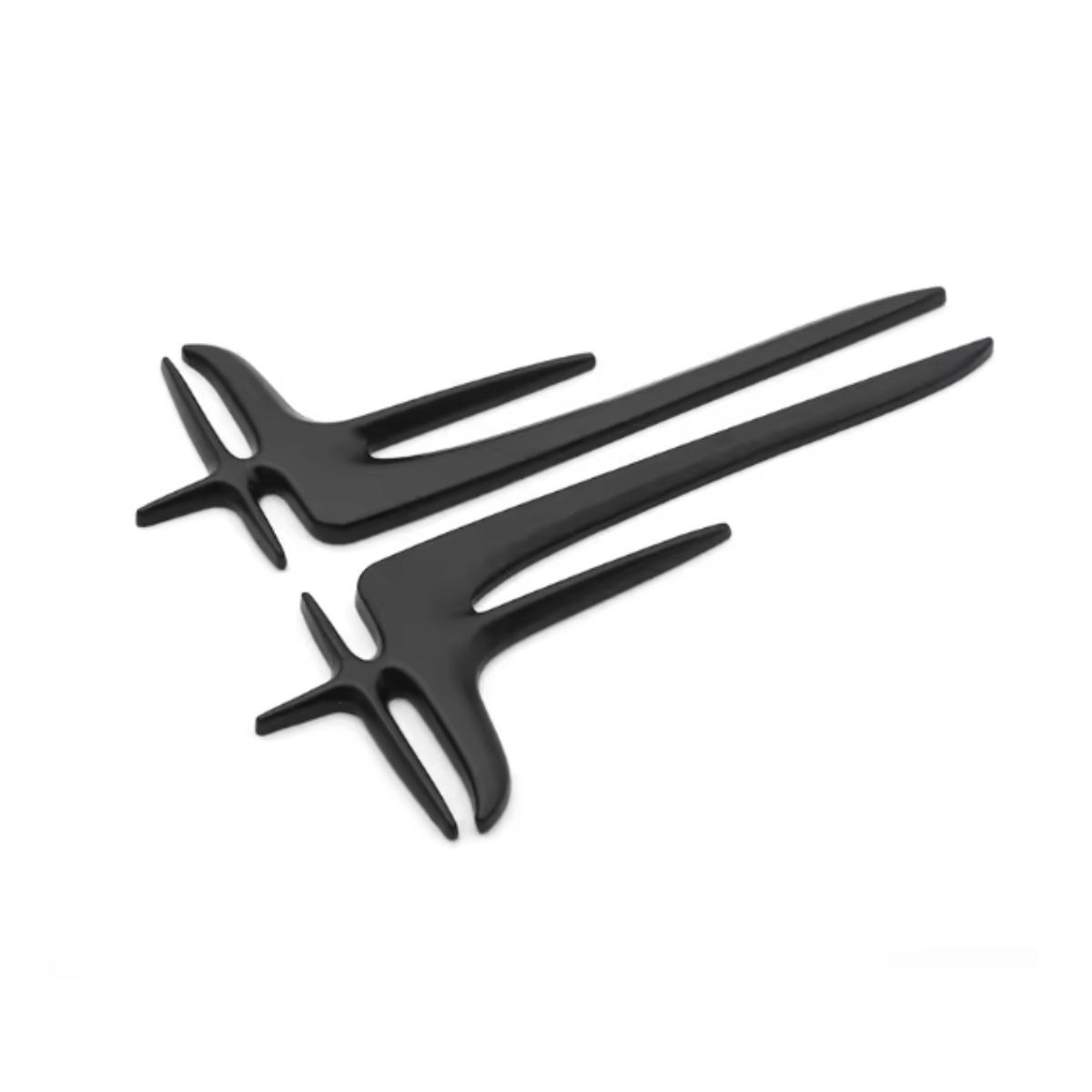 

2pcs ABS Car Left Right Side Fender Badge Sticker чорний