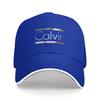 1 Calvin Baseballkappe verstellbares Band rot-graues Muster Dad Hat atmungsaktives Netz hinterer Schirm geeignet für Männer und Frauen
