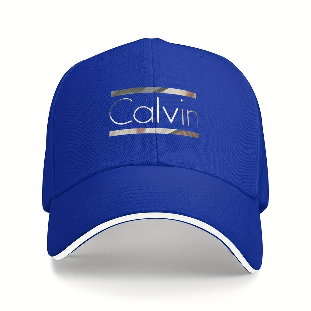 1 Calvin Baseballkappe verstellbares Band rot-graues Muster Dad Hat atmungsaktives Netz hinterer Schirm geeignet für Männer und Frauen