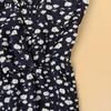 BITCED Plus Size Women's Sun Dress Summer Floral Short-Sleeve Wrap V-Neck A-Line Dress