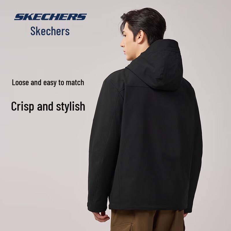 Skechers Men's Thickened Warm Hooded Workwear Jacket
