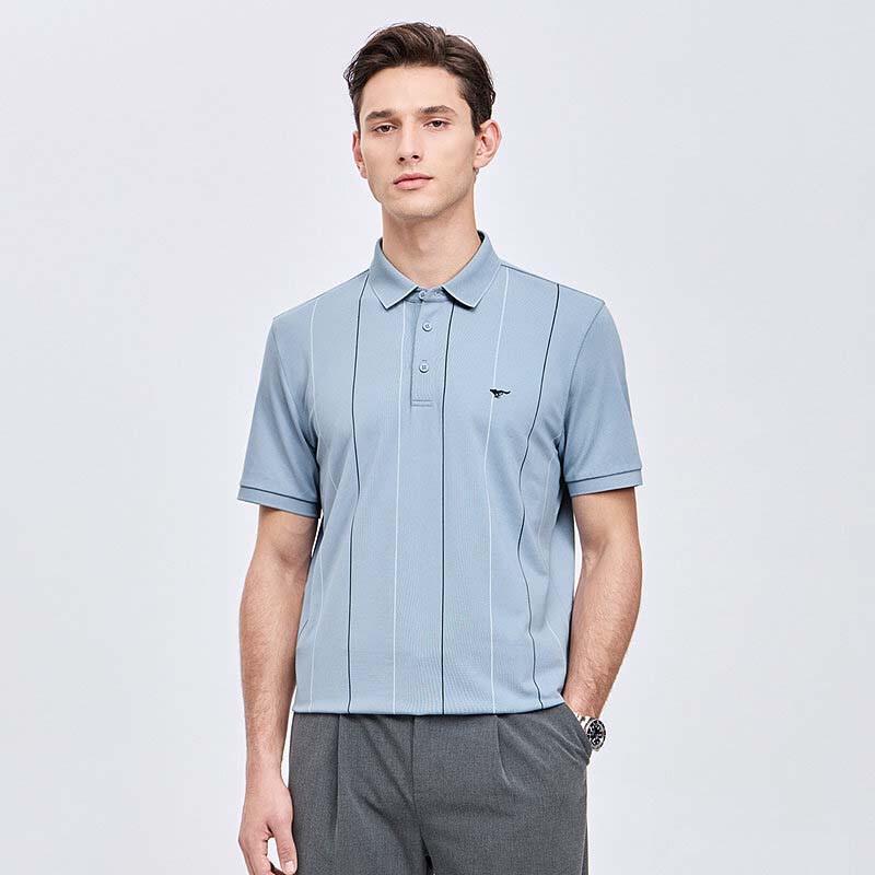 SEPTWOLVES Men's Striped Soft Polo Shirt