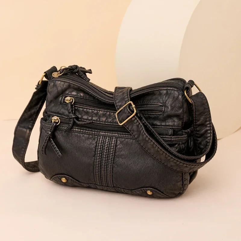 2025 Zipper Denim Women's Crossbody Bag Solid Color Popular Casual Shoulder Bag Versatile Lightweight Handbag