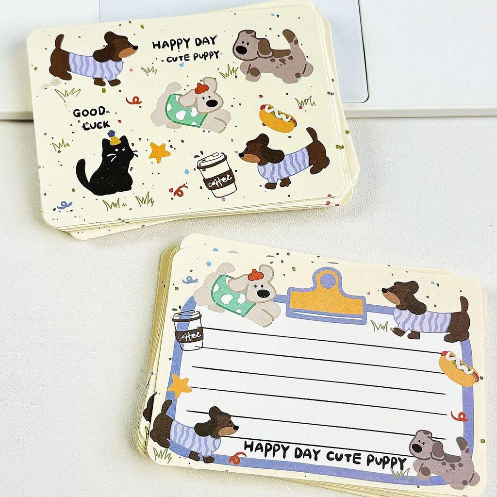 Creative Cute Cartoon-Style Splash Ink Puppy Message Card for Romantic Handwritten Blessings