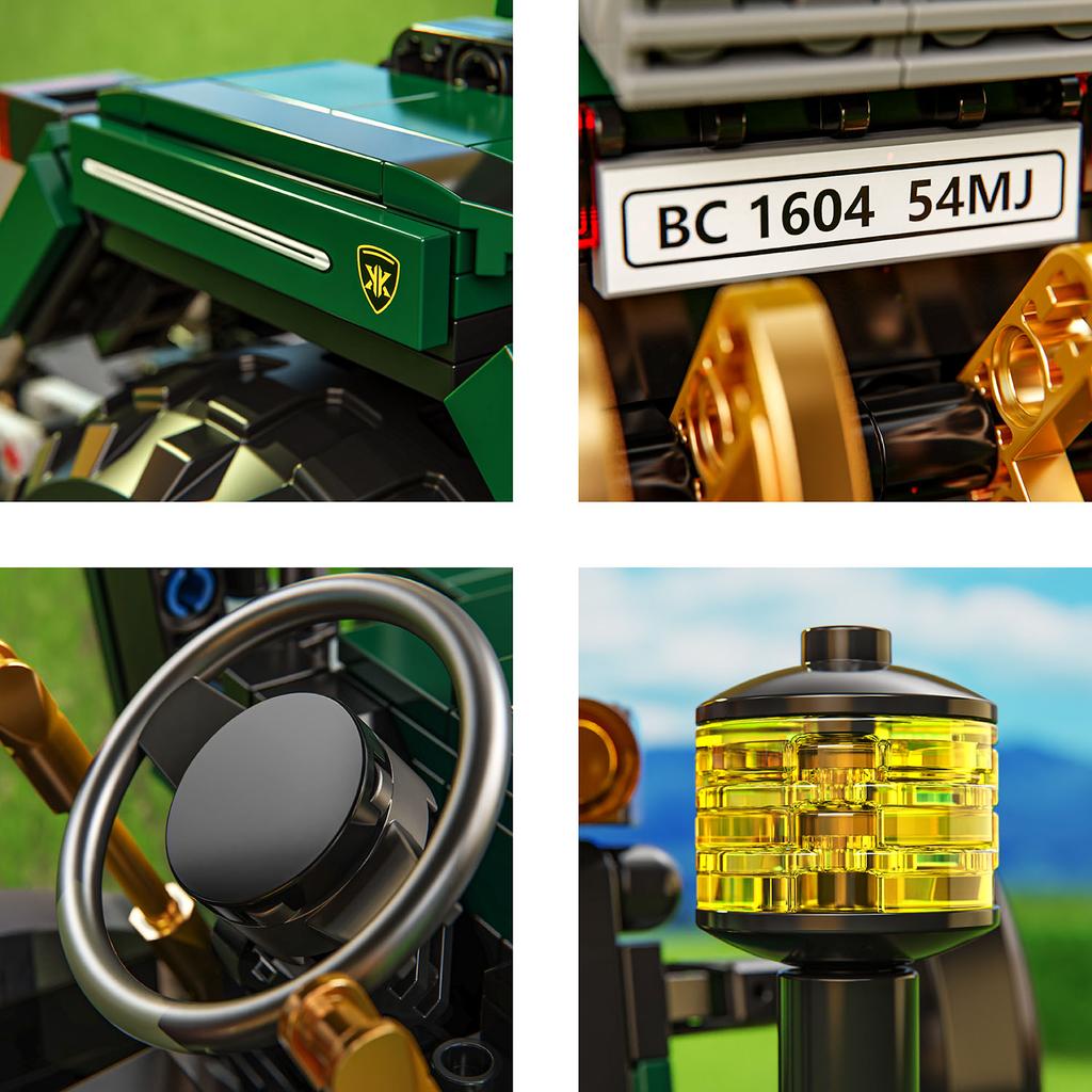 Non-Toxic 1204Pcs Farm Tractor Building Blocks Toys Model Tractor Assemble Puzzle Bricks Toy Sets For Kid Desktop Ornament Gifts