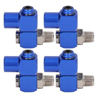 4Pcs 1 4in NPT Swiveling Air Fitting Hose Connector 360 Degrees  Rotating Pneumatic Tool Adapter 150PSI
