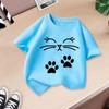 Girls' Cute Printed Loose Short Sleeve T-shirt - Summer Round Neck Top
