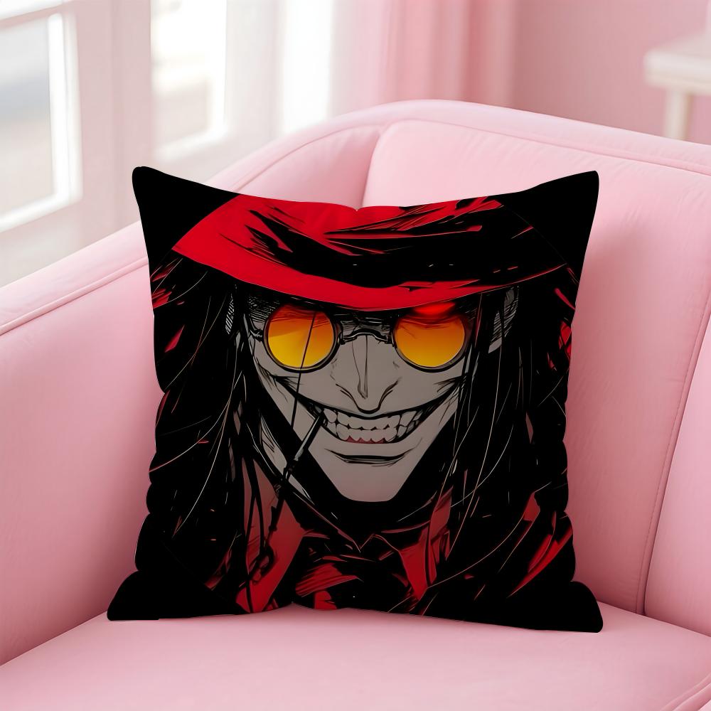 Dark Japanese Anime HHellsing Ultimate Cushion Cover Pillow Case Soft Skin Friendly Fabric Concealed Zipper