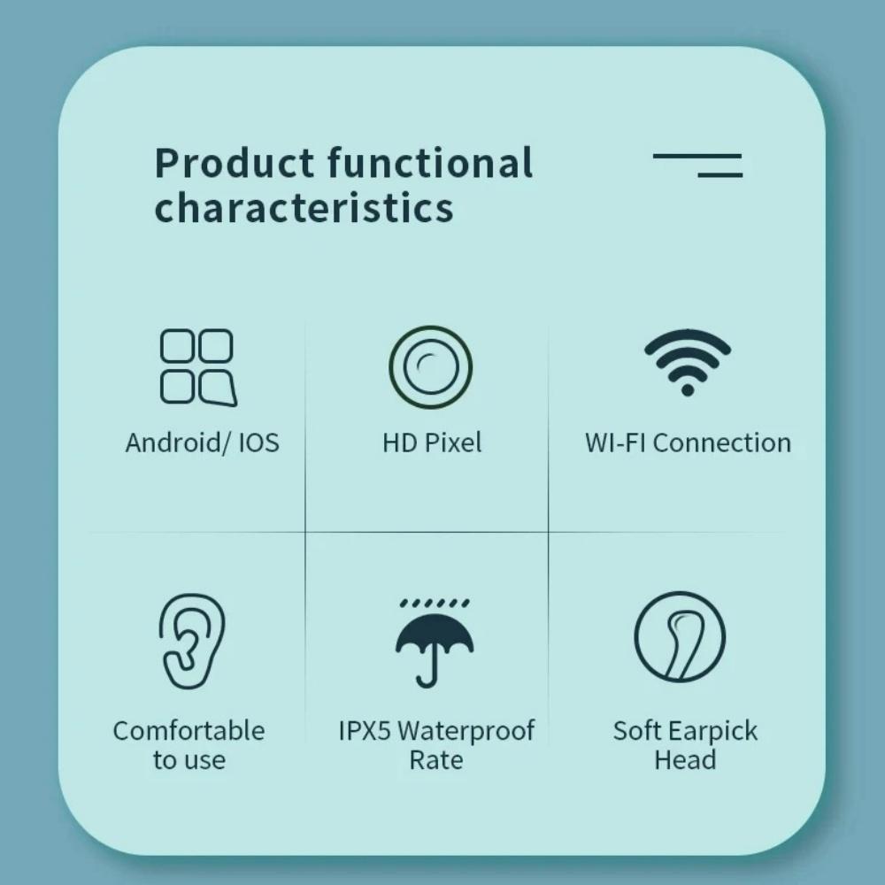 Visual Ear Wax Cleaner with Camera Ear Sticks Otoscope USB C Charging Endoscope Safe Ear Wax Removal Tools Mini Camera Earpick