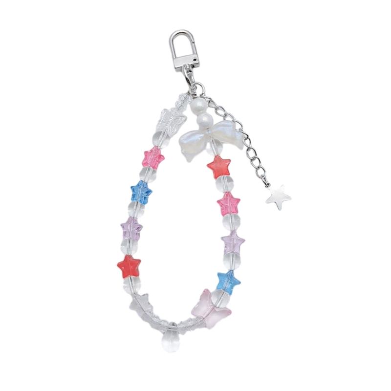 

Подвеска-шарм для телефона Y2K Звезда Брелок для сумки телефона Подвеска-летучая мышь Шарм с бантом Женский Девичий Ремешок для телефона Шнурок Цепочка