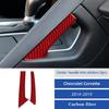 2pcs Red Carbon Fiber Car Central Handle Cover Sticker For Corvette C7 2014-