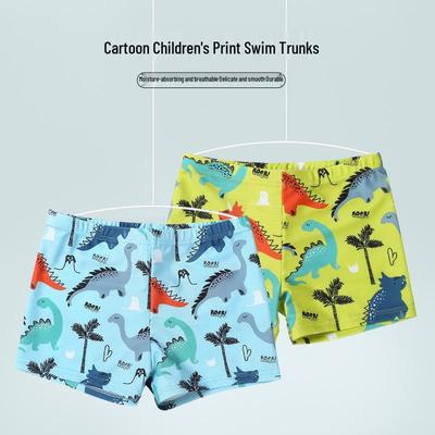 Tecknade Pojkars Badbyxor, Polyester Fyrkantsbensshorts för Små till Medelstora Barn, Perfekta för Strand och Semester