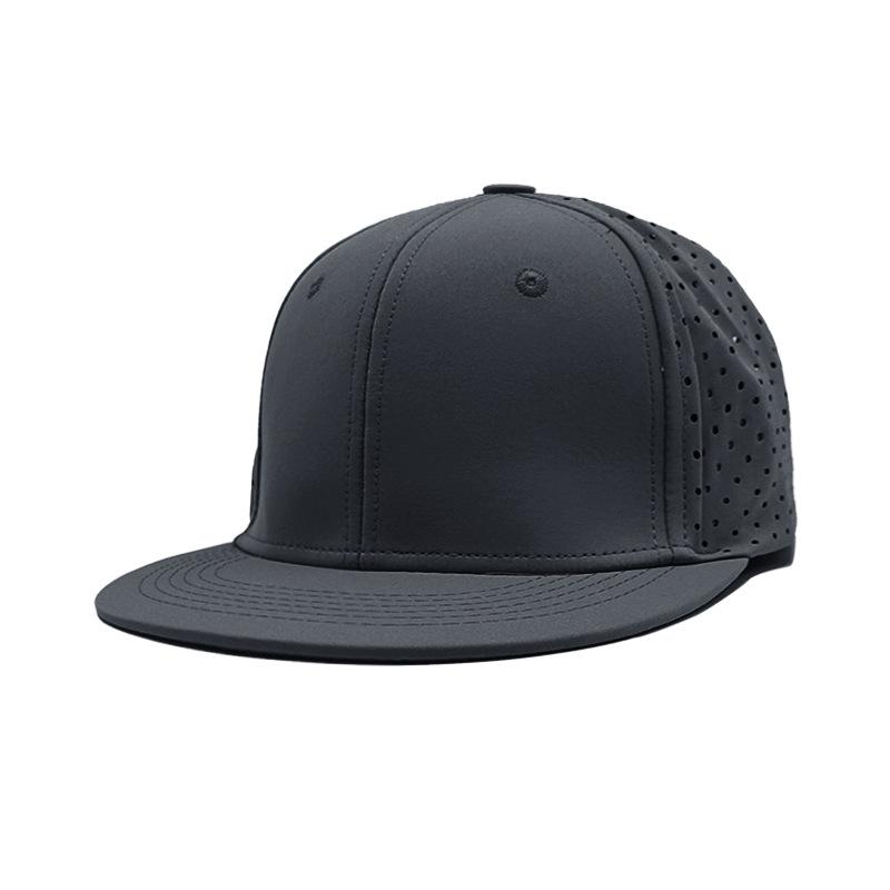 Hip Hop Full Seal Hat Summer Outdoor Visor Stretch Solid Color Cap Mesh Breathable Flat Brim Hat