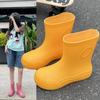 Fashion Rain Shoes Women's Simple Short Rain Boots Summer Waterproof and Non-slip Rain Shoes Rubber Shoes