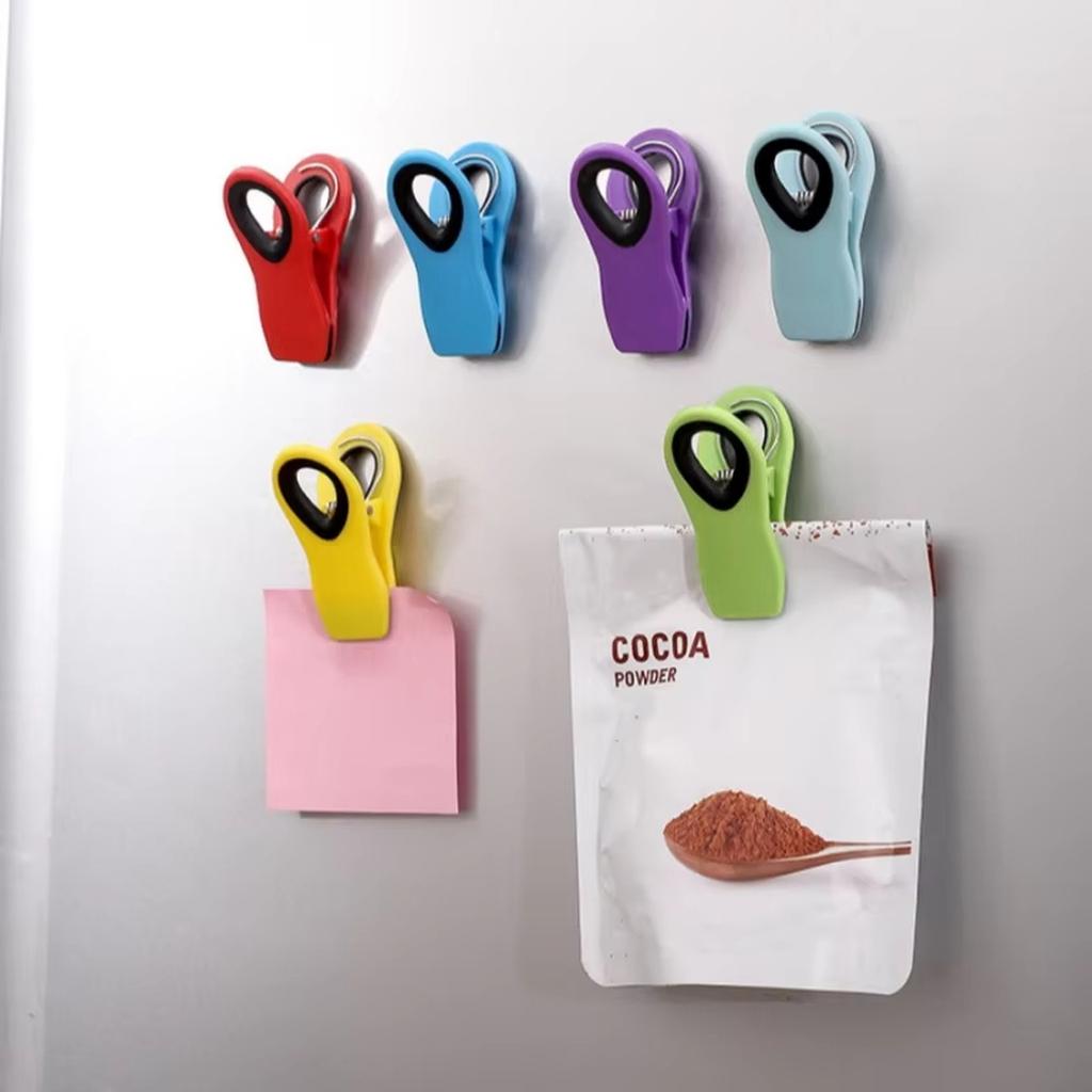 English: Food Sealing Clips Fridge Magnet Clips Multi-Purpose Plastic Bag Sealer Clips