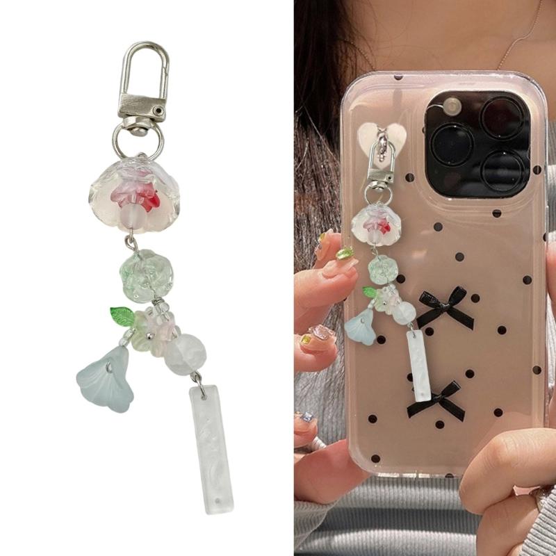 User Friendly Resin Phone Lanyard Strap Creative Keychain Hanging Decoration For Everyday Use Beaded Keychain