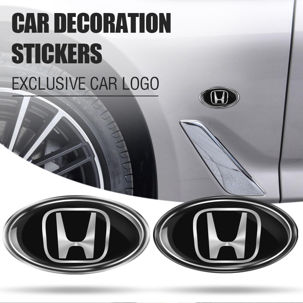 3D Aluminum Car Emblem Stickers Body Trunk Badge Decoration Decal For Honda Civic Fit Accord CRV Jazz Odyssey Accessories Wheel